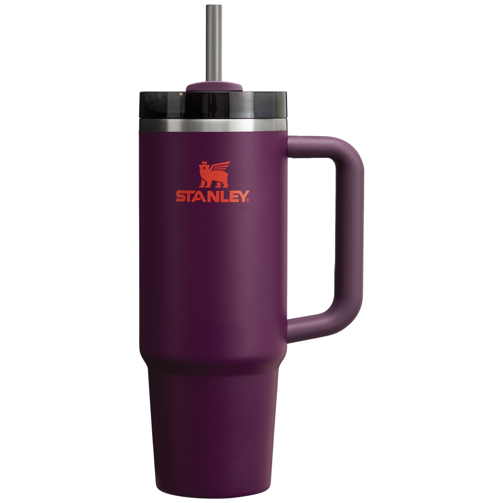 Car-Cup Friendly The Quencher H2.0 Flowstate Tumbler | Stanley Create D331C - Double-Wall Vacuum Insulated Travel Tumbler with Straw - Plum