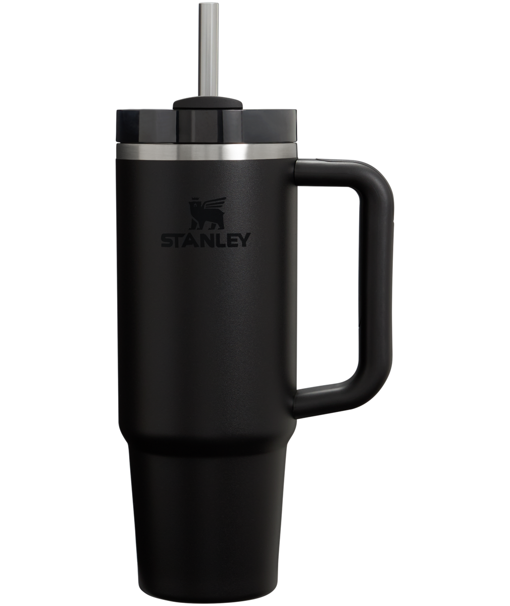 Car-Cup Friendly The Quencher H2.0 Flowstate Tumbler | Stanley Create D331C - Double-Wall Vacuum Insulated Travel Tumbler with Straw - Black 2.0