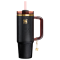 Double-Wall Vacuum The Quencher Luxe H2.0 Flowstate Tumbler D171F - 40oz Large Capacity Car-Cup Friendly Quencher - Black Snakeskin