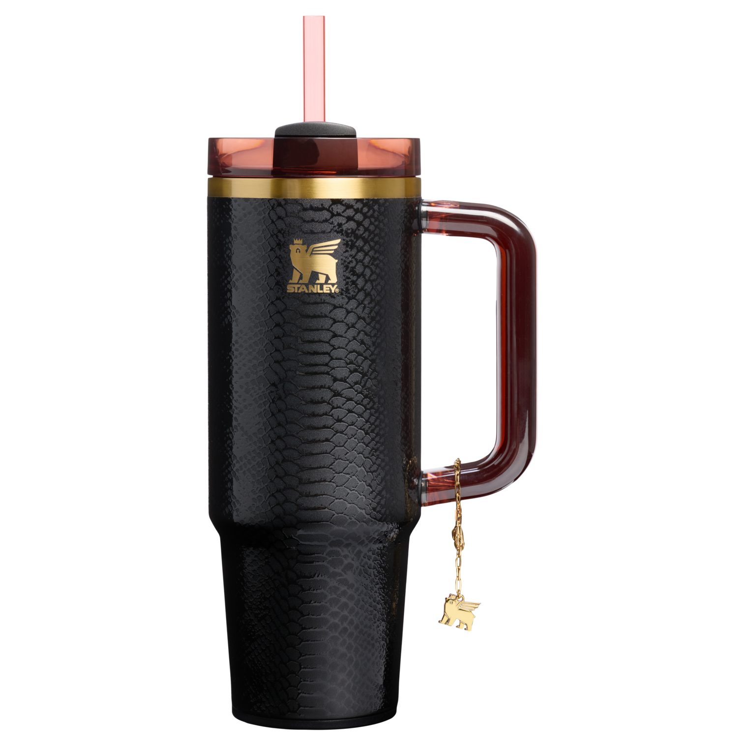 Double-Wall Vacuum The Quencher Luxe H2.0 Flowstate Tumbler D171F - 40oz Large Capacity Car-Cup Friendly Quencher - Black Snakeskin