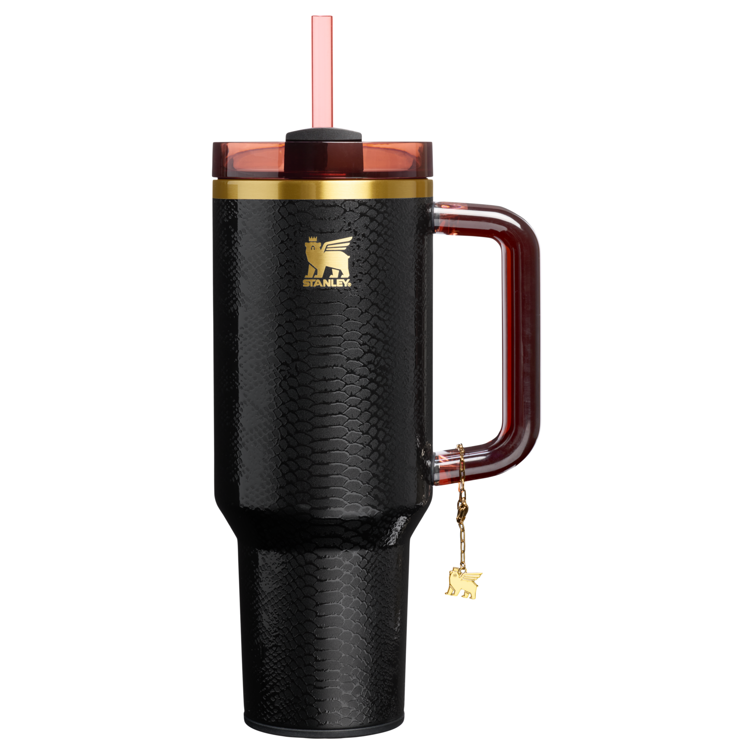 Splash-Resistant FlowState The Quencher Luxe H2.0 Flowstate Tumbler D170A - 40oz Large Capacity Car-Cup Friendly Quencher - Black Snakeskin