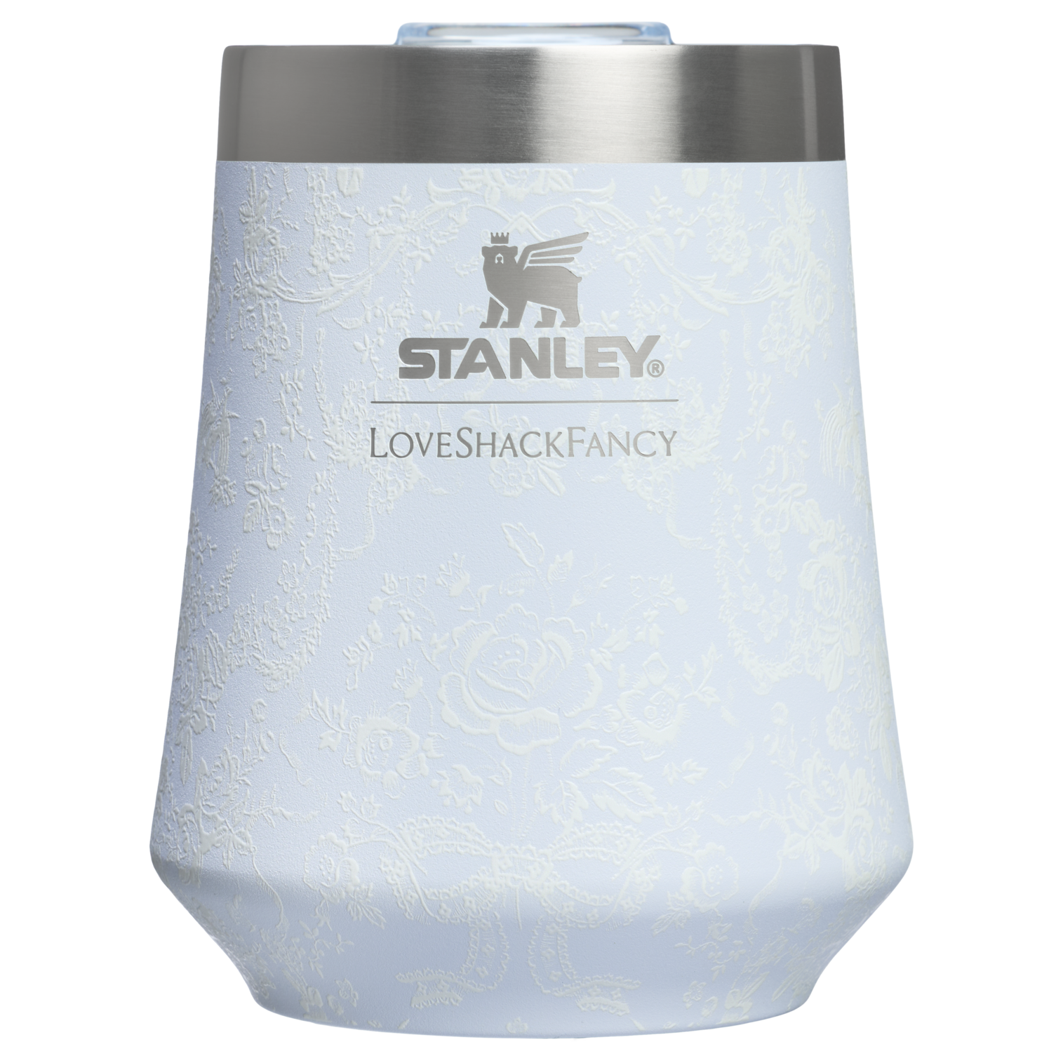 Shatterproof Luxury Stanley 1913 x LoveShackFancy Holiday Reserve Wine Tumbler D367F - Reserve Collection Stainless Steel Whiskey Cup - Baby Bow Pink Peppermint