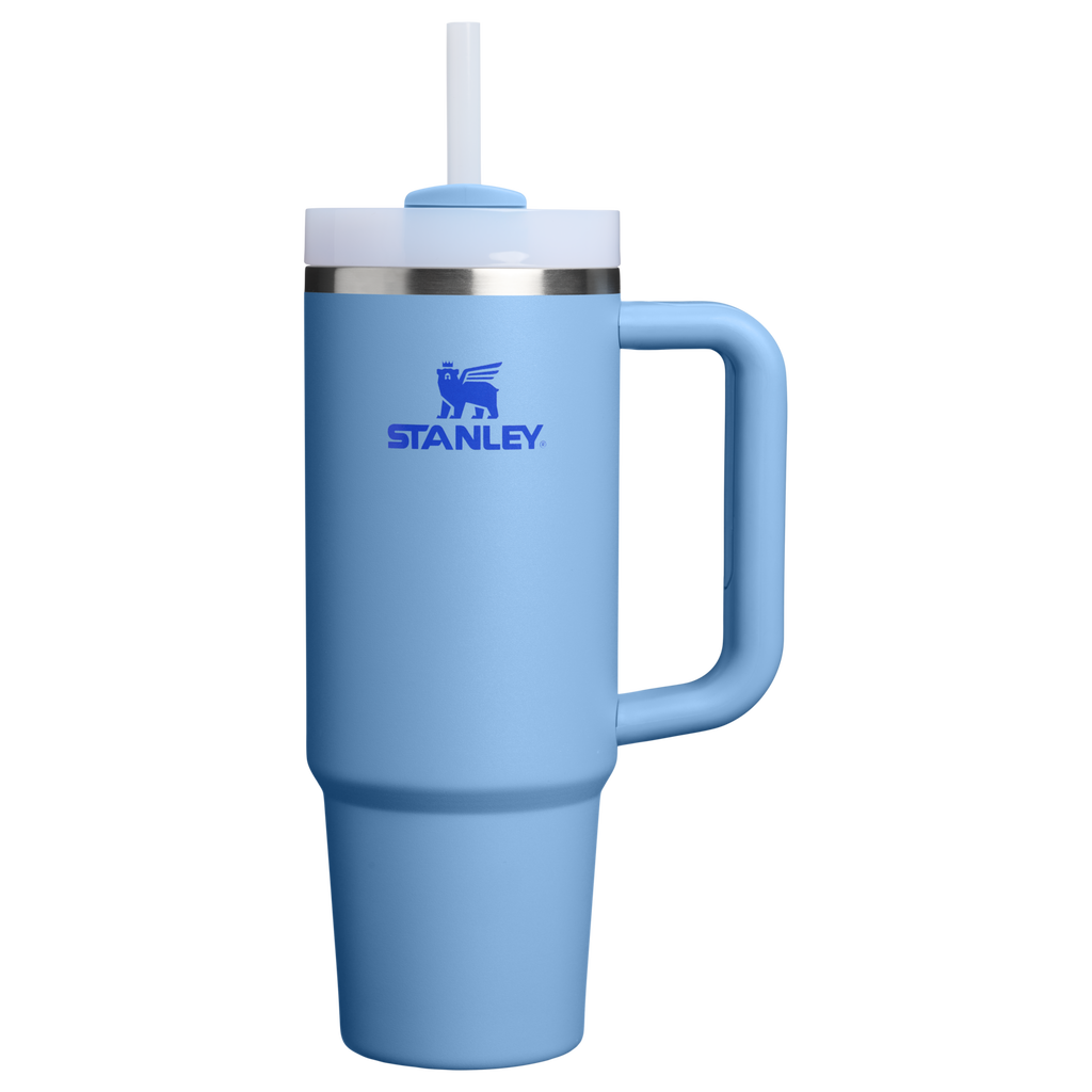 Car-Cup Friendly The Quencher H2.0 Flowstate Tumbler | Stanley Create D331C - Double-Wall Vacuum Insulated Travel Tumbler with Straw - Blue Sky