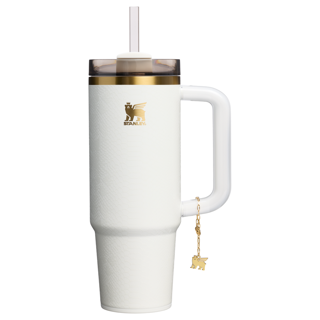 Double-Wall Vacuum The Quencher Luxe H2.0 Flowstate Tumbler D171F - 40oz Large Capacity Car-Cup Friendly Quencher - Pale Stone Snakeskin
