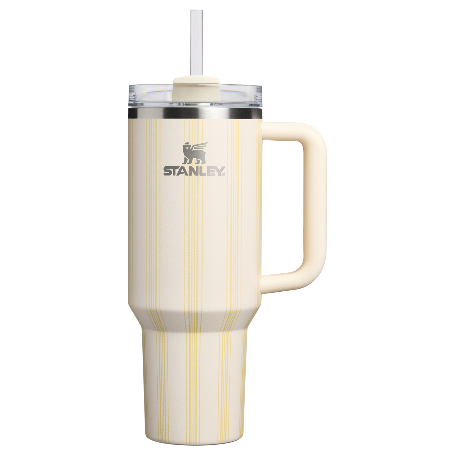 Splash-Resistant FlowState The Quencher H2.0 Flowstate Tumbler D342C - FlowState 3-Position Lid Insulated Travel Mug - Cream Picnic Stripe