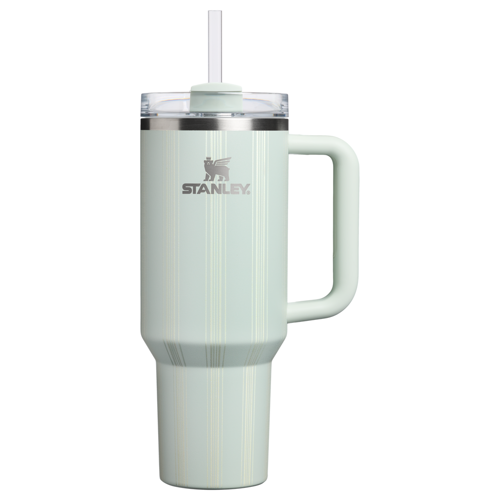 Splash-Resistant FlowState The Quencher H2.0 Flowstate Tumbler D342C - FlowState 3-Position Lid Insulated Travel Mug - Mist Picnic Stripe