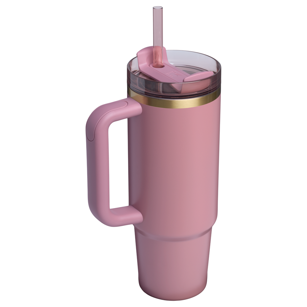 Car-Cup Friendly The Quencher H2.0 Flowstate Tumbler | Stanley Create D331C - Double-Wall Vacuum Insulated Travel Tumbler with Straw Detail