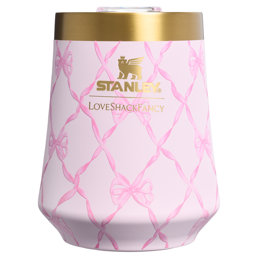 Vacuum Insulated Wine Stanley 1913 x LoveShackFancy Holiday Reserve Wine Tumbler D204X - Elegant Stemless Vacuum Insulated Wine Tumbler Detail