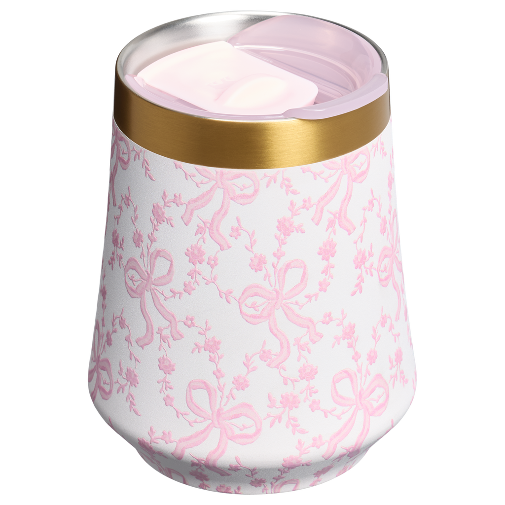 Vacuum Insulated Wine Stanley 1913 x LoveShackFancy Holiday Reserve Wine Tumbler D204X - Elegant Stemless Vacuum Insulated Wine Tumbler Detail