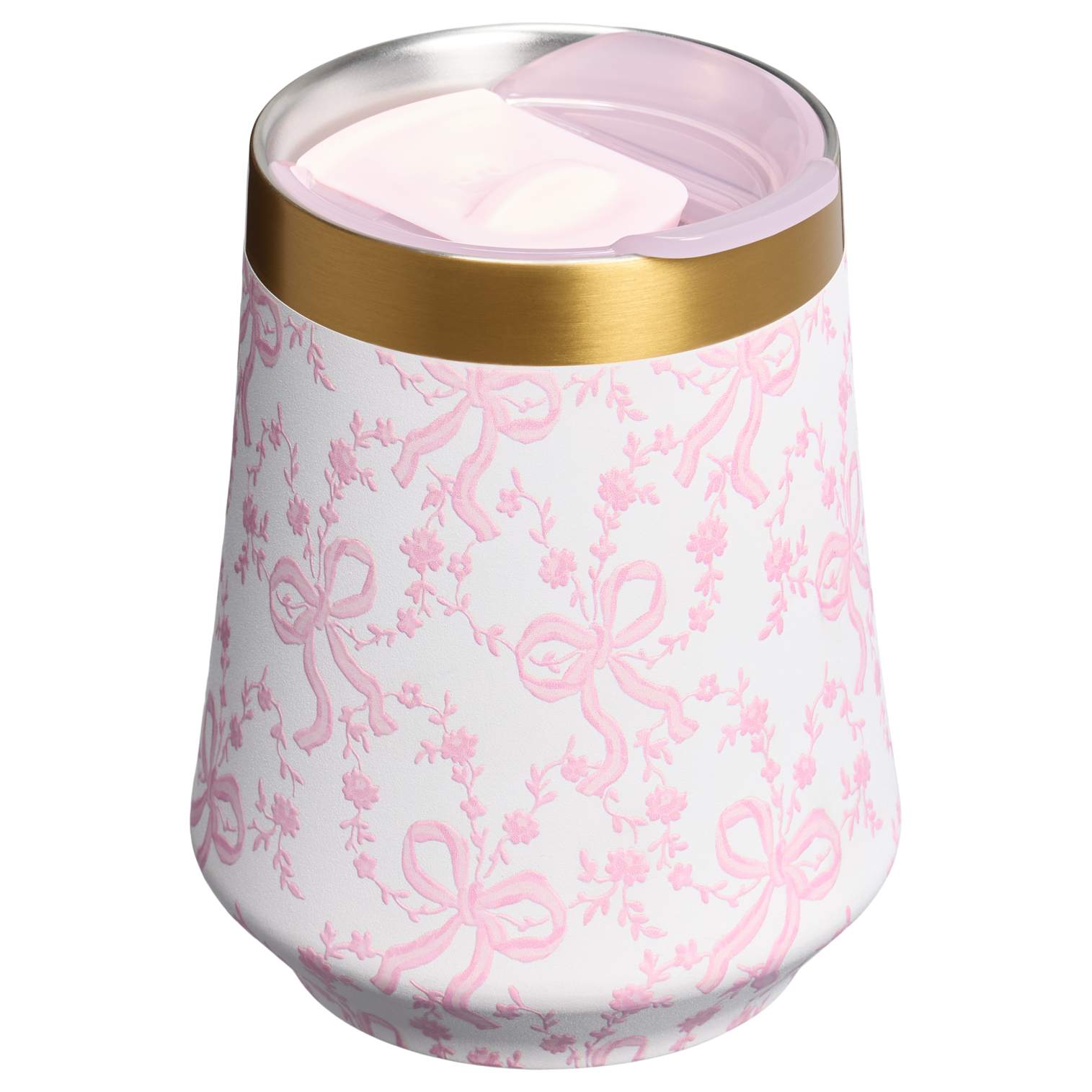 Vacuum Insulated Wine Stanley 1913 x LoveShackFancy Holiday Reserve Wine Tumbler D204X - Elegant Stemless Vacuum Insulated Wine Tumbler Detail