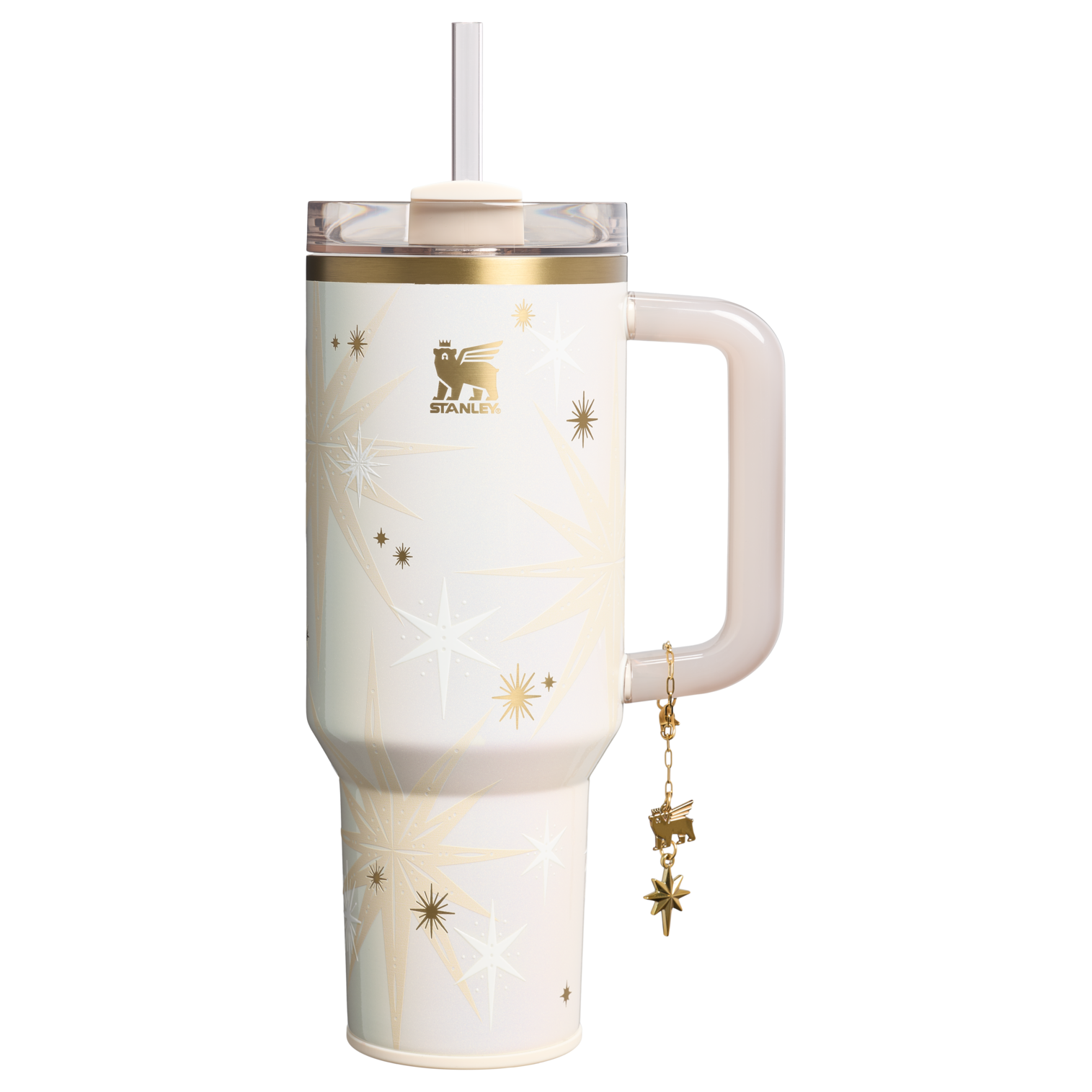 Splash-Resistant FlowState The Quencher Luxe H2.0 Flowstate Tumbler D208F - 40oz Large Capacity Car-Cup Friendly Quencher - Starlight Shimmer