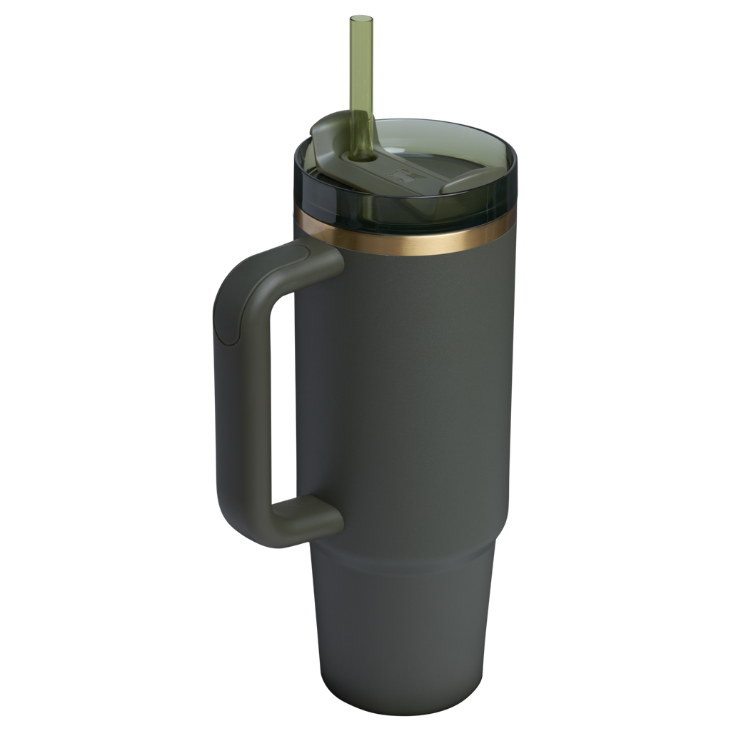 Car-Cup Friendly The Quencher H2.0 Flowstate Tumbler | Stanley Create D331C - Double-Wall Vacuum Insulated Travel Tumbler with Straw Detail