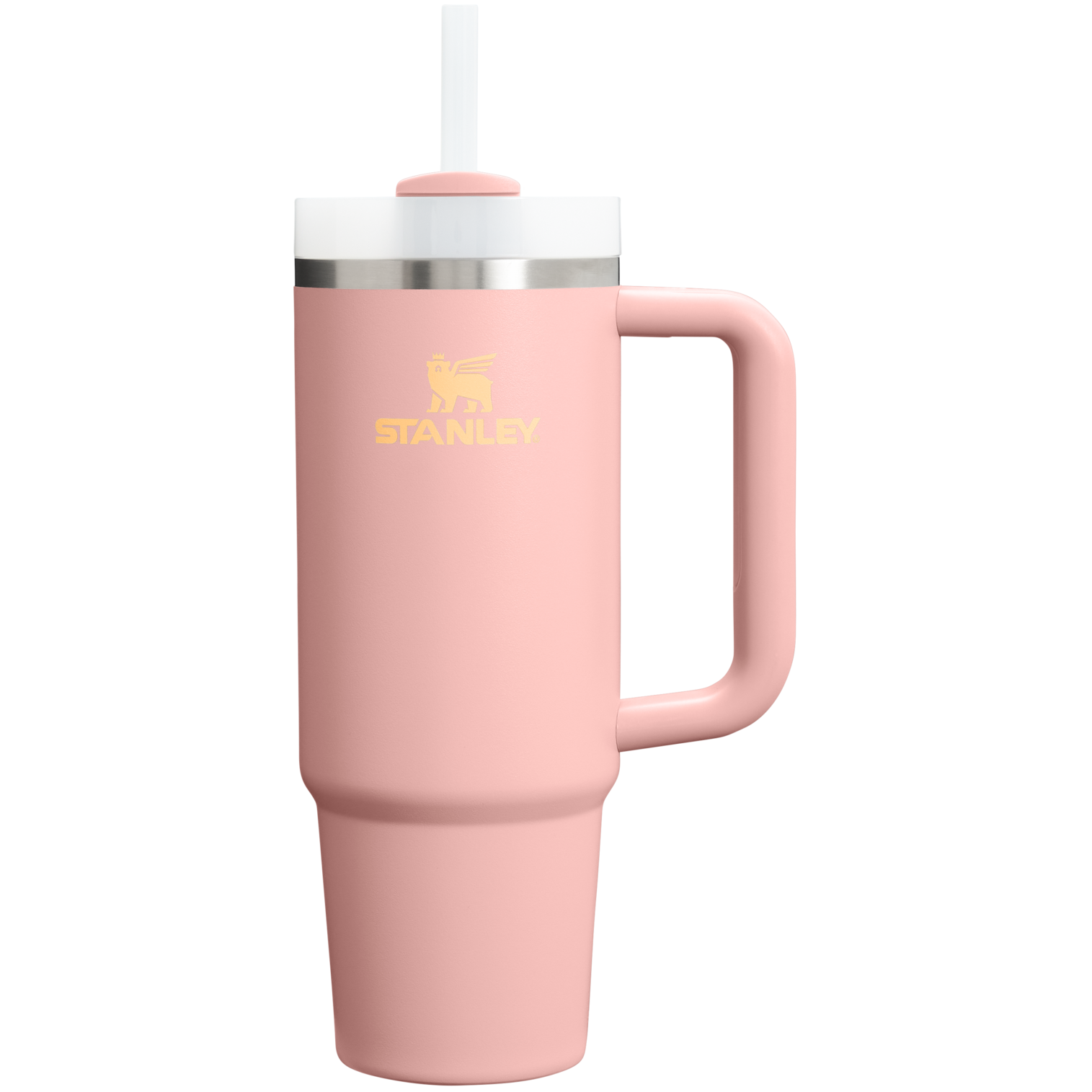 Car-Cup Friendly The Quencher H2.0 Flowstate Tumbler | Stanley Create D331C - Double-Wall Vacuum Insulated Travel Tumbler with Straw - Peach Rose