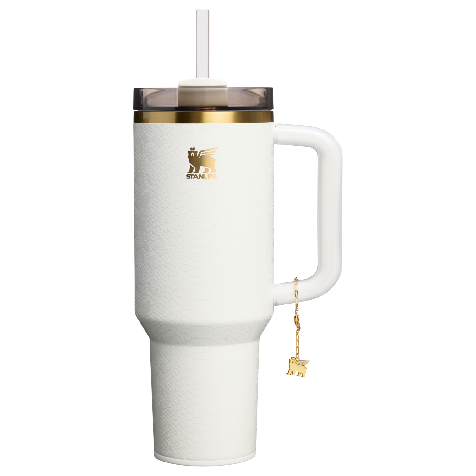 Splash-Resistant FlowState The Quencher Luxe H2.0 Flowstate Tumbler D170A - 40oz Large Capacity Car-Cup Friendly Quencher - Pale Stone Snakeskin
