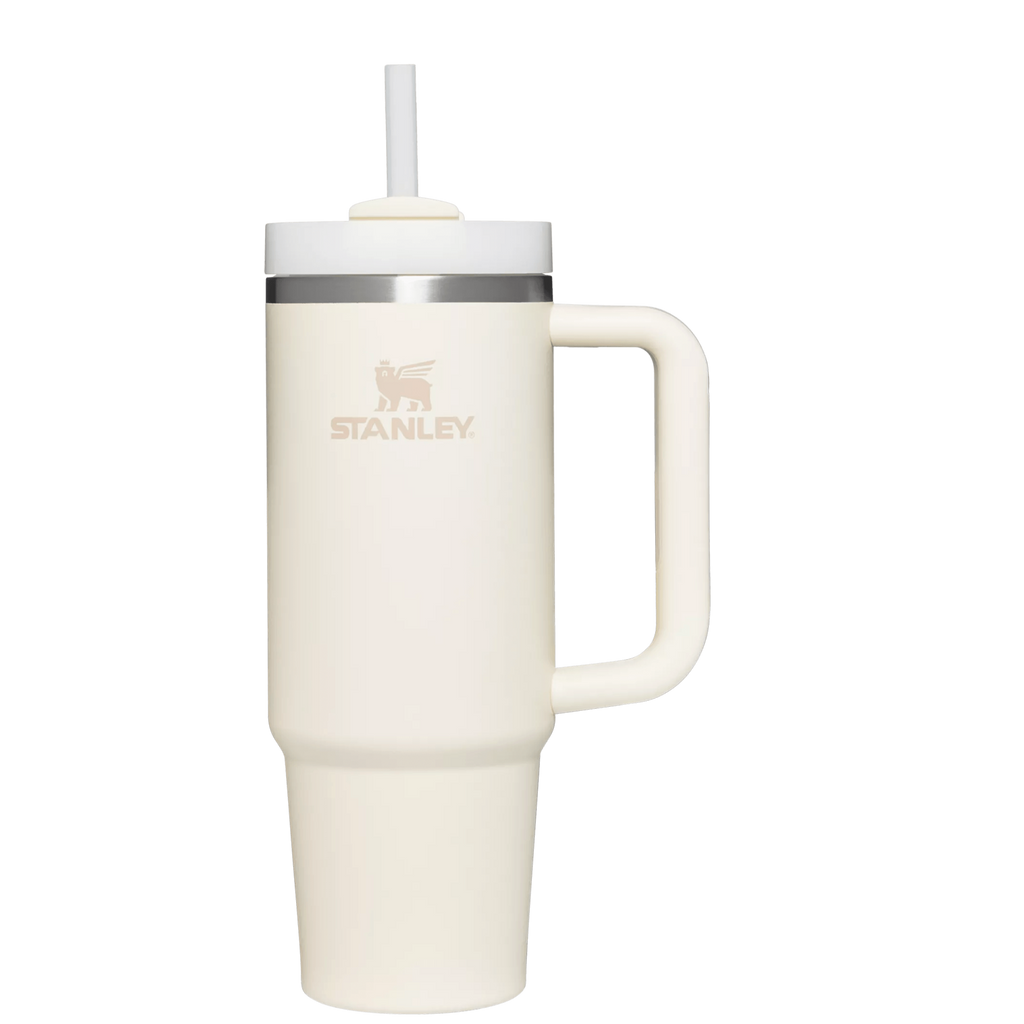 Car-Cup Friendly The Quencher H2.0 Flowstate Tumbler | Stanley Create D331C - Double-Wall Vacuum Insulated Travel Tumbler with Straw - Cream