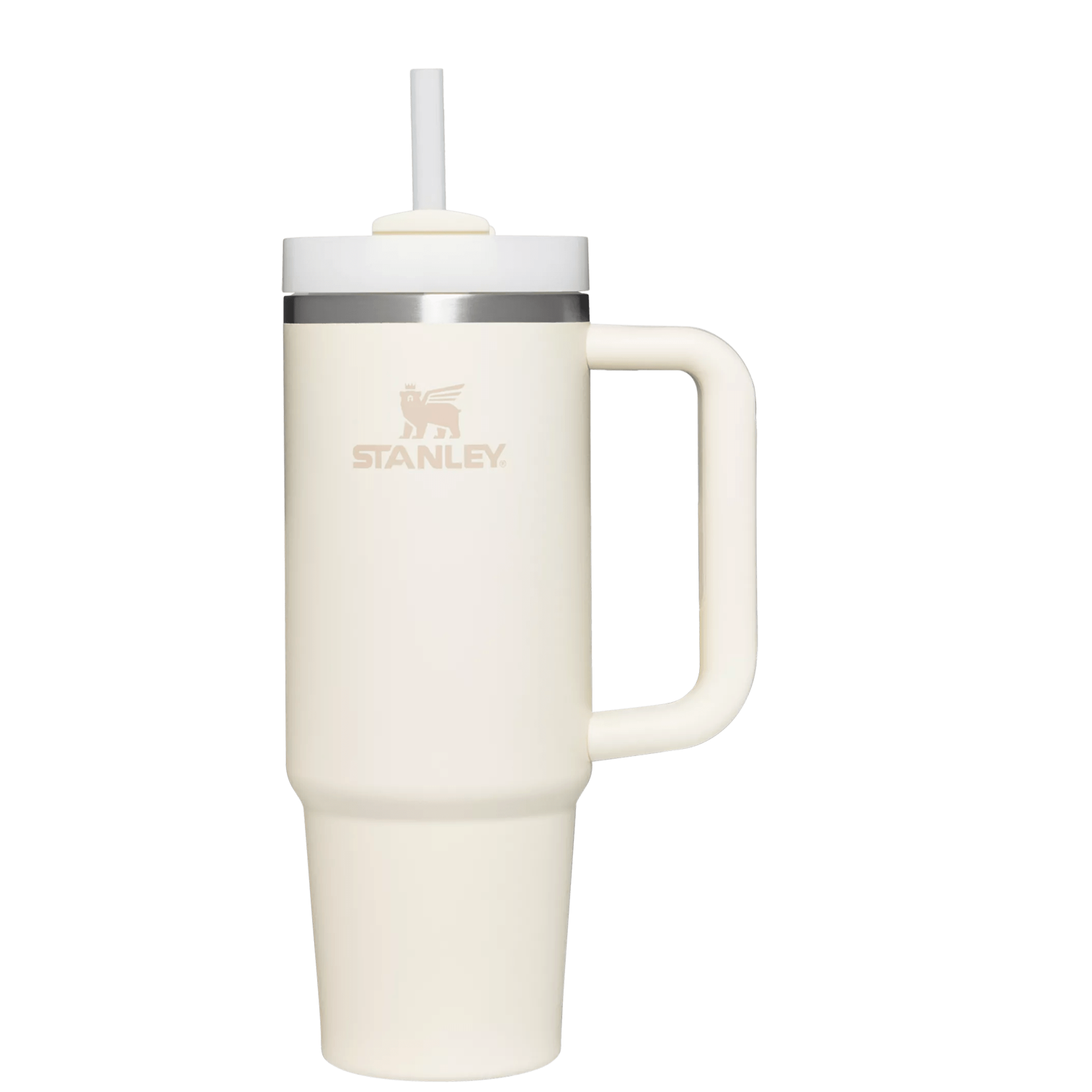 Car-Cup Friendly The Quencher H2.0 Flowstate Tumbler | Stanley Create D331C - Double-Wall Vacuum Insulated Travel Tumbler with Straw - Cream